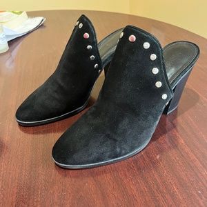 Michael Kors, black studded 4inch heel mules